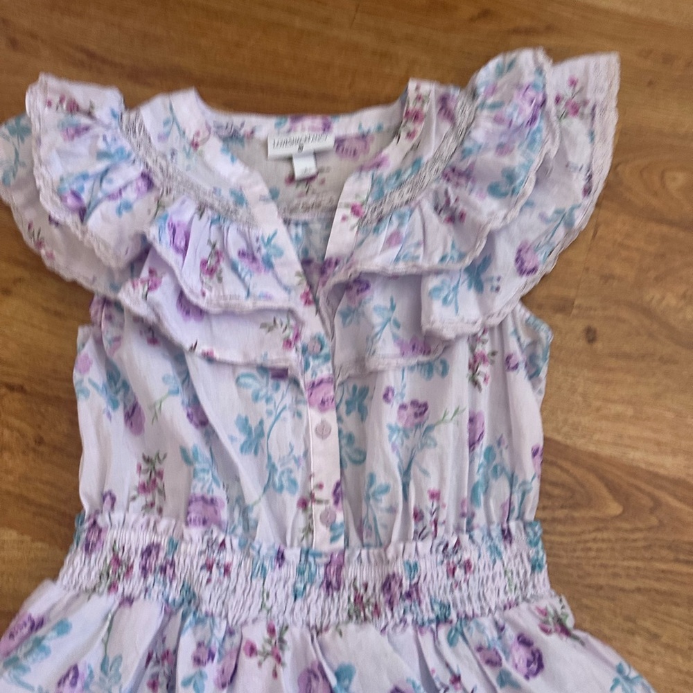LoveShackFancy x Target Lou Ruffle Mini Dress Purple S - Picture 4 of 14